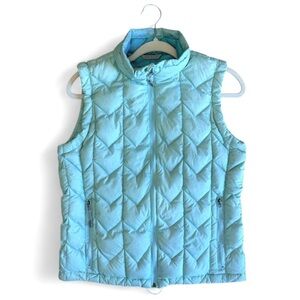Alpine Design Mint Chevron Quilted Down Vest Zip Pockets Size L